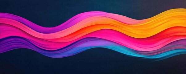Obraz premium Chalkboard abstract background idea. Vibrant abstract waves in bright colors flowing across a dark background.