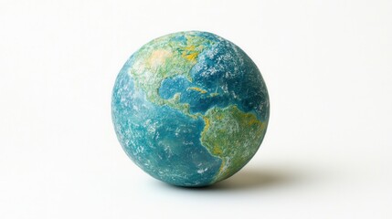 Small Textured Globe Earth Model World Map Blue Green Hues Global Concept Environmental Theme