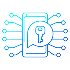 privacy, mobile security line icon