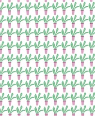 seamless pattern plants in pot