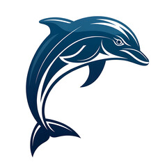 Obraz premium Dolphin head silhouette vector illustration, logo type