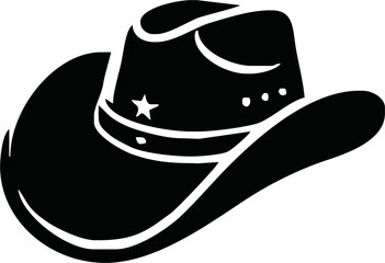 cowboy hat silhouette. cowboy hat isolated on white background. Vector illustration. cowboy hat illustration. hand drawn cowboy hat