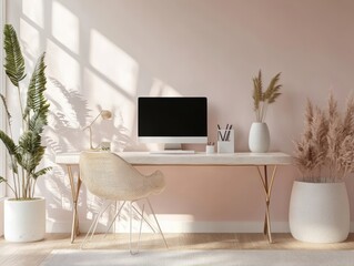 Modern Minimalist Home Office Workspace Design