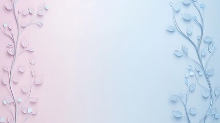 Obraz premium Pastel Paper Flowers Frame Background Design