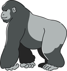 手描きのゴリラのイラスト