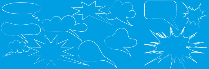 Speech Bubble set. Set of hand draw speech bubbles.