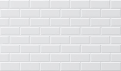 White ceramic tile subway, wall background texture