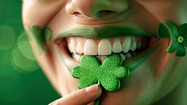 The happy teeth who celebrate ST Patrick's day.
