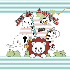 Cute animals playing and having fun together with friends in a joyful scene
