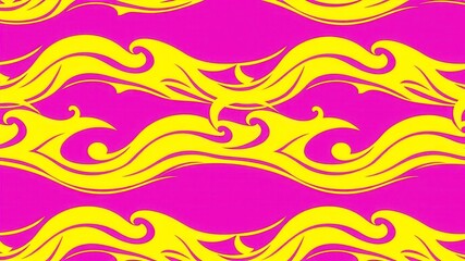Abstract Yellow and Magenta Wave Pattern Design for Fabric, Wallpaper, and Textile Projects