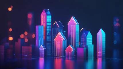 Fototapeta premium Rising House Prices in Real Estate Market Graph