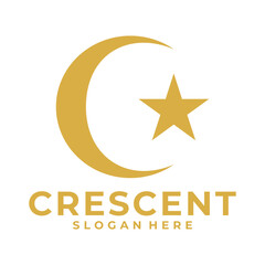 Moon logo vector template. Crescent logo design icon