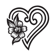 Elegant Floral Heart Vector Design