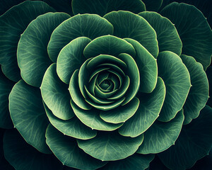 Obraz premium Lush green succulent plant, close-up shot revealing intricate leaf patterns. Perfect for nature, botanical, or spa themes.