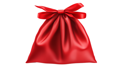 A festive red bag with a delicate bow, ideal for celebrations.