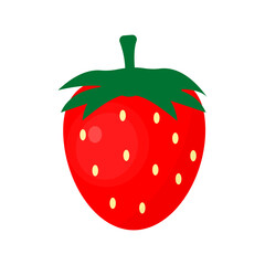vector illustration of red strawberries, simple flat design