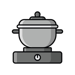 cooking pot icon vector design template simple and clean