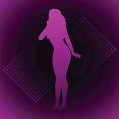 Design of fashion woman pose illustration