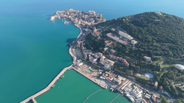 Gaeta, Italy: A picturesque coastal town with golden beaches, turquoise waters, historic fortresses, and dramatic cliffs, rich in history and natural beauty