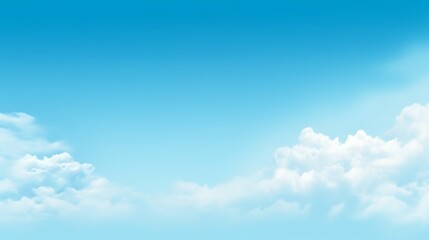 Serene Blue Sky With Fluffy White Clouds