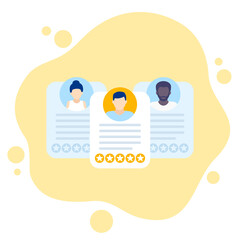 recruiting, HR and employee review line icon