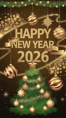 happy new year 2026 card