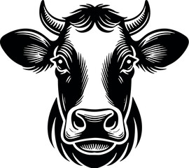Dairy Cow vector black silhouette cricut design for T-shirt