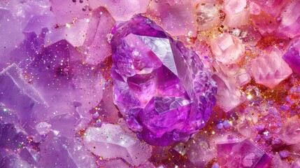 Fototapeta premium Stone crystals can be polished to enhance their shine. The process reveals the true beauty of each stone.