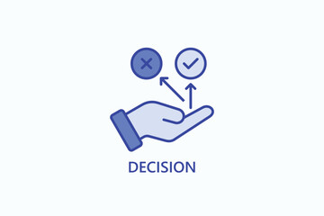 Decision isolated vector, icon or logo sign symbol illustration