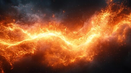 Blazing Light Effect on Solid Black Background. Generative AI