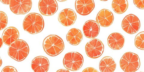 art of a pattern of orange slices on white background