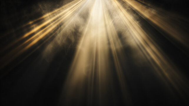 Sun rays isolated on black background for design overlay.

