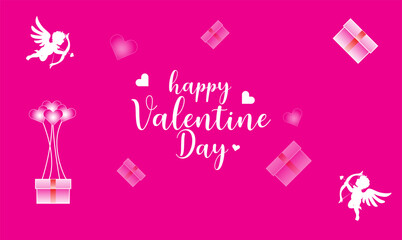 valentines day party poster, it has fairy, box and love in it