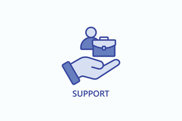 Support isolated vector, icon or logo sign symbol illustration