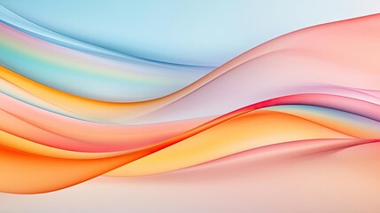 Obraz premium Rainbow abstract background idea. A vibrant abstract background with flowing waves in soft colors creating a serene atmosphere.