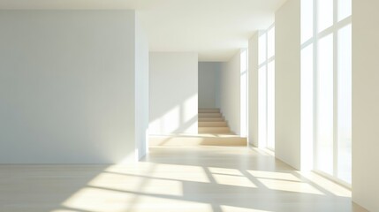 Fototapeta premium a minimalist child's room with a white background