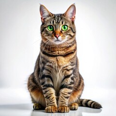 Obraz premium Excellent typed purebred senior European Shorthair cat, sitting up side ways. Looking at camera.