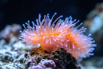 Vibrant Underwater World: Colorful Anemones in Tropical Coral Reef