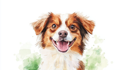 Happy mutt dog portrait with vibrant colors and joyful expression