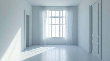 Obraz premium a minimalist child's room with a white background