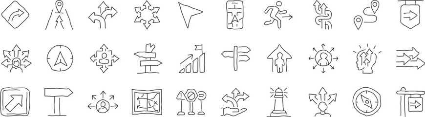 icon set handwriting symbol icon business