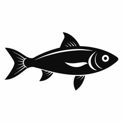 Alewife Fish Black Silhouette Vector on White Background