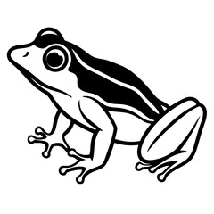 Simple Black and White Silhouette of a Frog