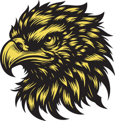 Hawk Head with Intense Anger and Predatory Gaze
