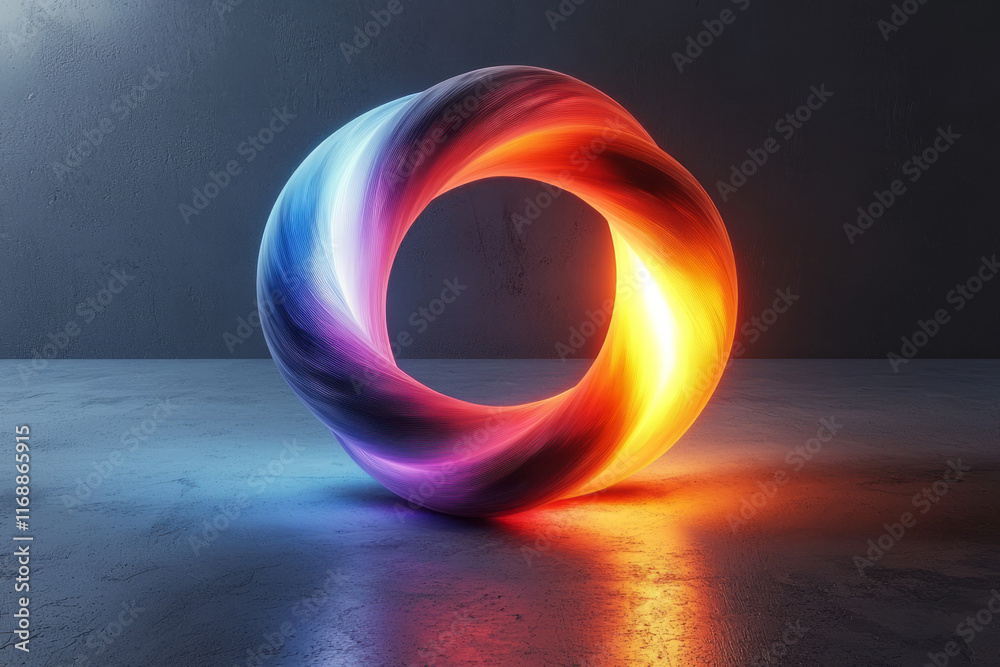Aufkleber a minimalist energy loop glowing with subtle colors,