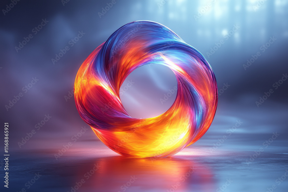 Aufkleber a minimalist energy loop glowing with subtle colors,