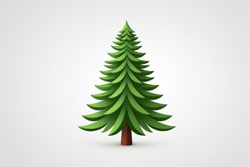 Obraz premium a close up of a green christmas tree with a white background