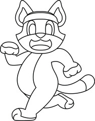 Cat Runner Running Sports Animal Vector Graphic Art Illustration