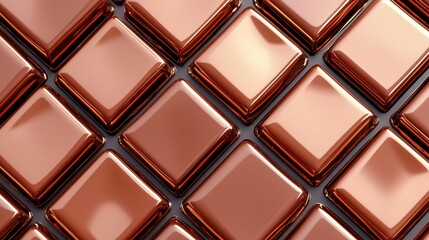 Naklejka premium Glossy Copper Square Tiles Arranged in a Modern Pattern