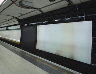 subway station backdrop subway train digital signage ad banner mockup